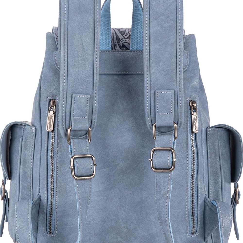 Wrangler Vintage Floral Tooled Backpack - Blue Jean - Picture 6 of 6